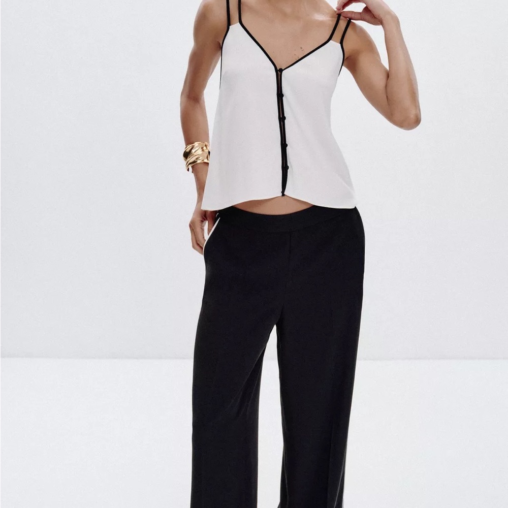 New Zara contrast piped trim camisole - small